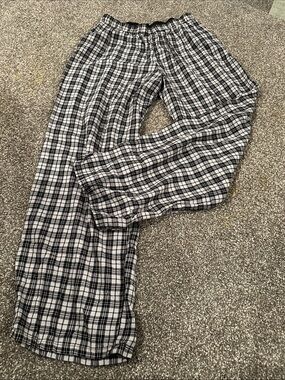 Black & White Plaid Lounge Joggers - Comfortable Relaxed Fit